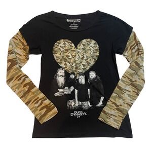 Duck Dynasty Camo Long Sleeve‎ Shirt Womens Large Quack Pack